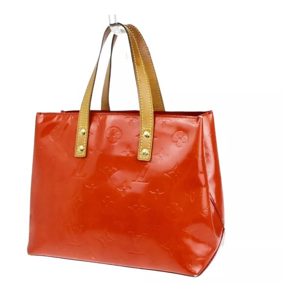 authenticity guaranteed LOUIS VUITTON Read Hand Bag Monogram Vernis Rouge - Picture 1 of 15